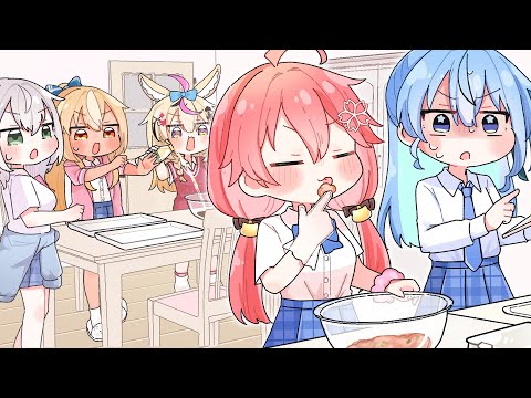 【手描き】加熱前の餃子を味見してしまうみこち【ホロライブ/さくらみこ】