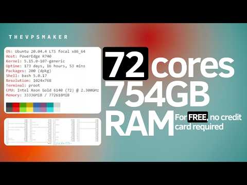 How to get 754 GB of ram  & 72 CORES on a vps for free ?