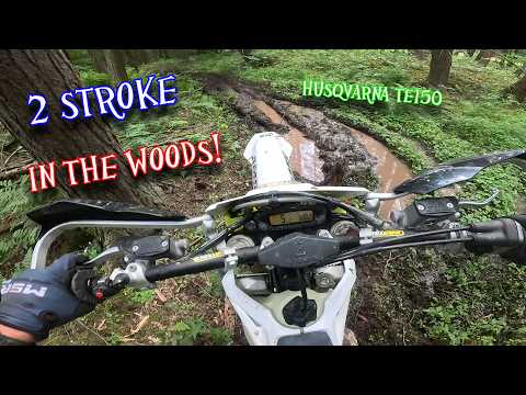 Trail riding in the woods! - 2 stroke dirt bike - Husqvarna te150 - Kawasaki KX250