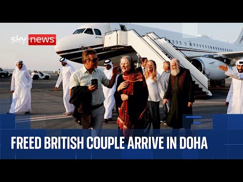 Elderly British couple detained in Afghanistan arrive in Doha after being freed