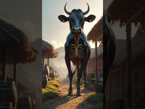 A black cow was very weak and an old man #blackcowai #aitranding #aitrends2025