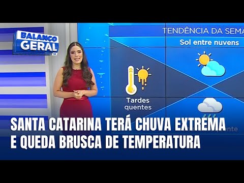 Central do Tempo - Chuva intensa pode trazer até 100 mm e queda de 10°C em SC