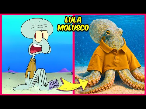 BOB ESPONJA En La VIDA REAL😱 + Adivina El Personaje Por Su VOZ😀❤️Bob Esponja🧽Patricio⭐Calamardo🦑