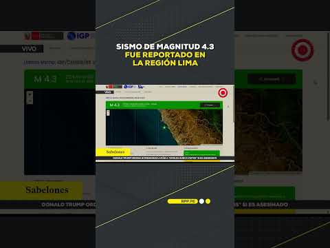 Sismo de magnitud 4.3 fue reportado en la región Lima