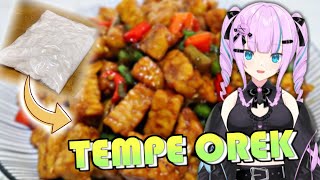 Japanese VTuber first try Tempe Orek with Homemade Tempe!【Live Cooking