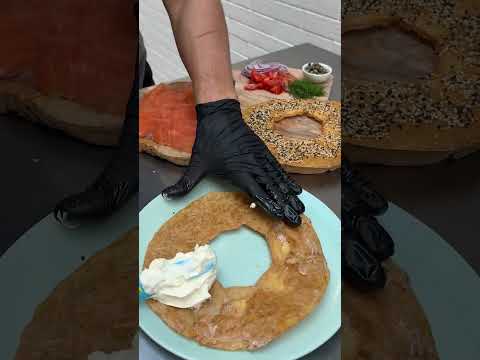 High Protein Salmon Bagel 🥯🐟 #shorts
