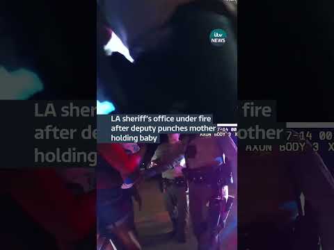 LA officer punches mother holding baby #itvnews #news #usa