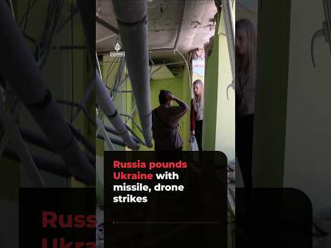 Russia pounds Ukraine with missile, drone strikes | #ajshorts