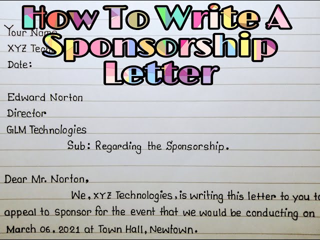 How to Write a Letter Asking for Sports Sponsorship?