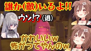 真面目な【響咲リオナ】が存在感が薄いことに悩んでいるので【戌神ころね】が茶化したり騙したりで撮れ高↑w【ホロライブ/夏色まつり/角巻わため/