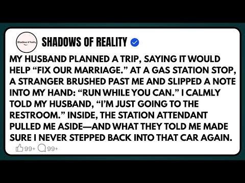 My husband planned a trip, saying it would help fix our marriage. At a gas station stop, a stranger…