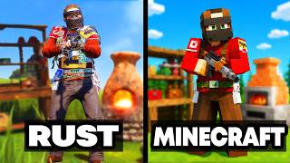 YouTube thumbnail for Memeio's video titled 'Rust in Minecraft Is Actually Insane'