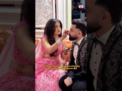 Bride Does Groom’s Makeup for Their Engagement | Couple Goals | Makeup Artist | Romantic Moments