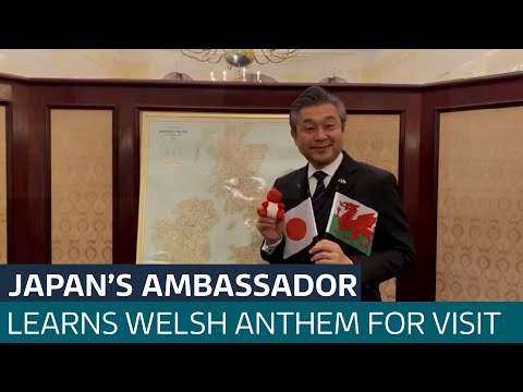Japan's ambassador to the UK learns Welsh National Anthem ahead of a visit to Wales | ITV News