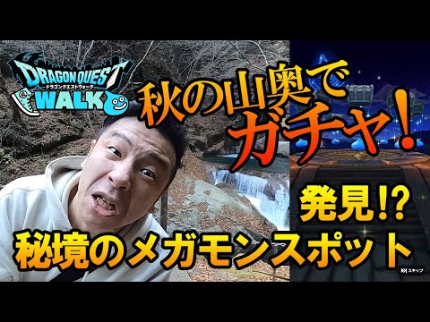 【ドラクエウォーク169】一周年イベントで燃え尽きた勇者様のリハビリウォーク！秋の山に癒されながらガチャを引く！そして山奥でメガモンスポットを発見！