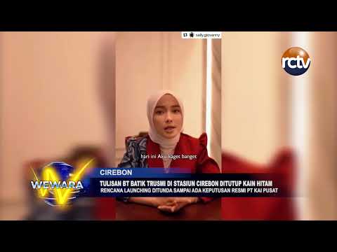 Tulisan BT Batik Trusmi di Stasiun Cirebon Ditutup Kain Hitam