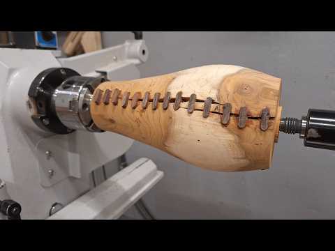 Stitching a vase with wood!