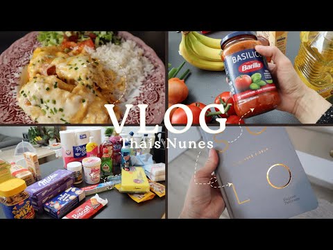 VLOG: COMPRAS MENSAL (comida & higiene) + LASANHA DE FRIGIDEIRA + MEUS LIVROS - Thais Nunes