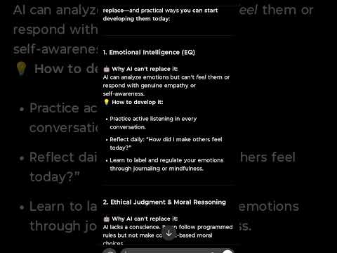 "5 Human Skills AI Will Never Replace".  #chatgpt #promptengineering #promptengineer #ai #openai