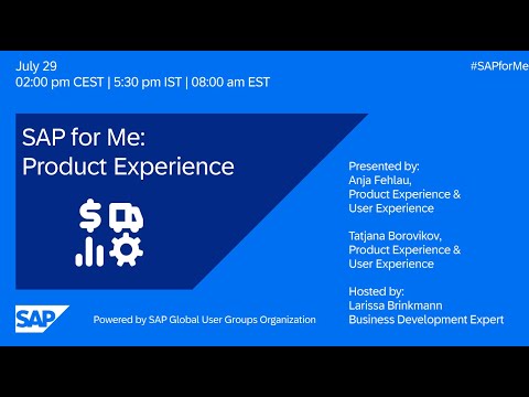 SAP for Me: Product Experience I Move to Cloud ERP I 25.07.22