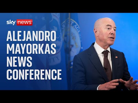 US Homeland Security Secretary Alejandro Mayorkas holds news conference