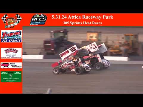 5.31.24 Attica Raceway Park 305 Sprints Heat Races - dirt track racing video image