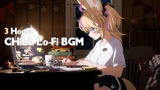 【3時間-作業用BGM/集中/リラックス動画】一緒にChill Time☕️【尾丸ポルカ/ホロライブ】