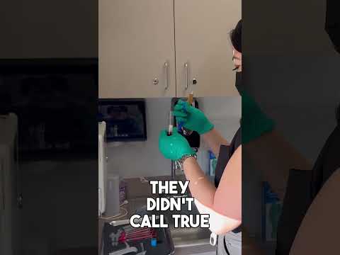 Woman with green gloves makes beauty potion