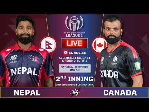 NEPAL <strong>VS</strong> CANADA LIVE 2ND INNINGS | LIVE SCORE &amp; COMMENTARY | ICC CWC LEAGUE 2 | NEP <strong>VS</strong> <strong>CAN</strong>