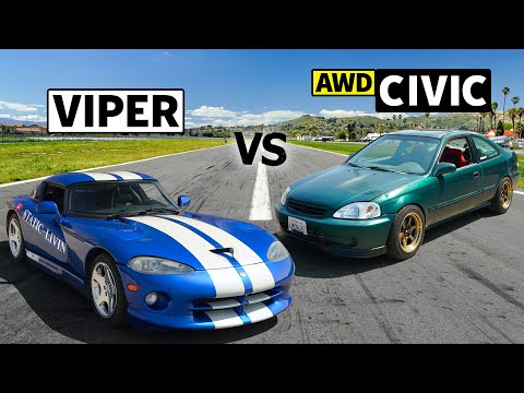 Turbocharged Honda Civic vs Nitrous-Powered Dodge Viper: Hoonigan's THIS vs THAT