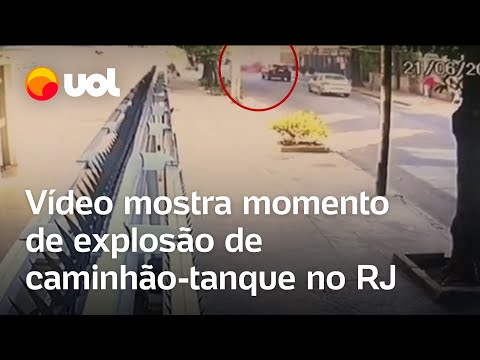 Vídeo mostra momento de explosão de caminhão-tanque no Rio de Janeiro