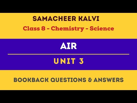 Air Book Back Questions and Answers | Unit 3  | Class 8th | Chemistry | Science | Samacheer Kalvi