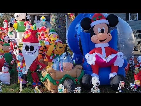 My 2022 Christmas Inflatable Display (daytime and nighttime view)