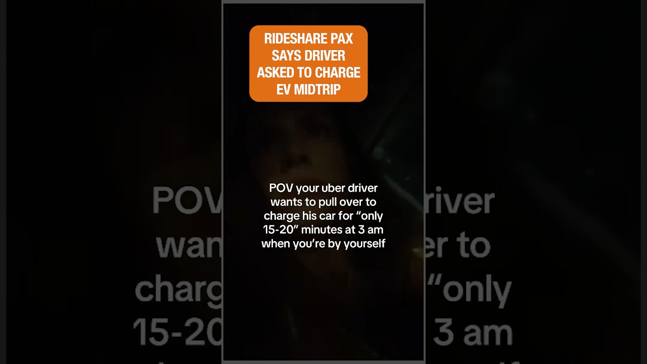 Late at Night. Solo Woman Pax. Driver Asks to Charge EV. What Would You Do?! 🪫 #rideshare
