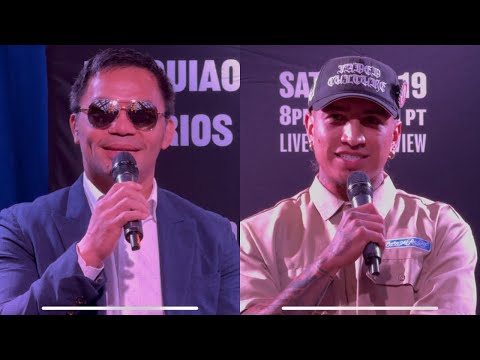 FULL MANNY PACQUIAO MARIO BARIOS FIRST PRESS CONFERENCE, FACE-OFF & FIRST WORDS