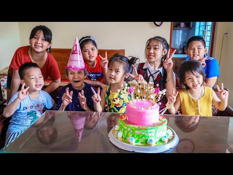 Kids Go To School | Grandma's birthday Chuns And Best Friend Make a birthday cake for Grandmother