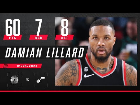 Damian Lillard puts up 4th-career 60-piece in Trail Blazers' win over the Utah Jazz 🔥