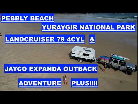 Pebbly Beach NSW just north of Coffs Harbour Great remote Family Beach camping in our Jayco Expanda