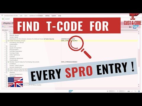 Find T-Code for every SPRO (IMG) Entry [english]