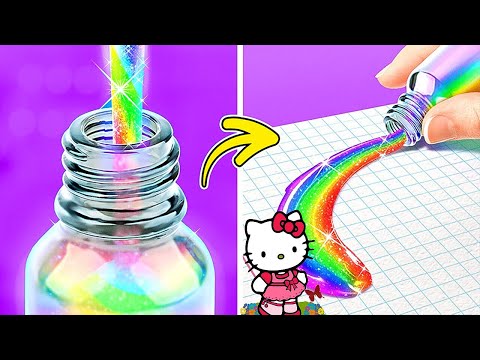 🌈 Uh-oh! DIY Rainbow Pen Turns Classroom Into a Mess 😱 DIY Fun Goes Too Far by 123GO!