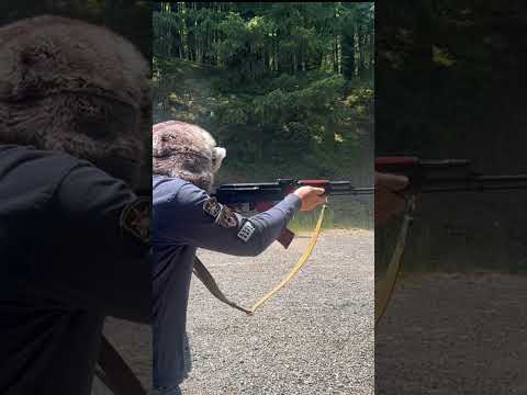 FRT in a Real Russian Ak47 Serbian Red Ak47 #russia I’m in Russia #airsoft #warzone