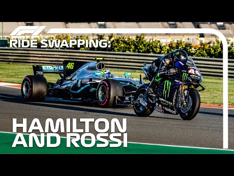 Lewis Hamilton and Valentino Rossi Swap Rides!
