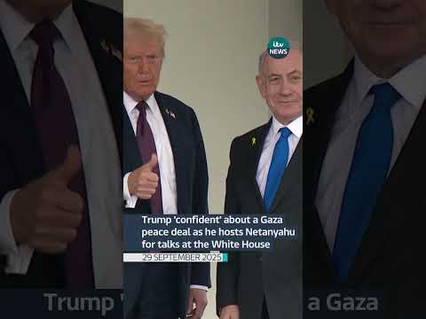 Trump 'confident' about a Gaza peace deal as he hosts Netanyahu for talks at White House | ITV News