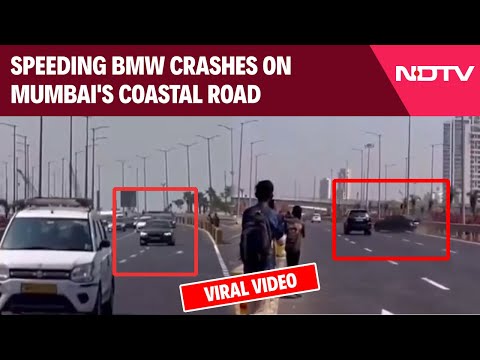 Mumbai News | Speeding BMW Crashes On Mumbai's Coastal Road, Driver Booked