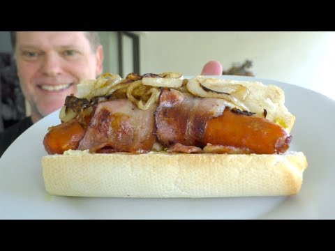 Cheese Stuffed Bacon Wrapped Kransky Hot Dog on the BBQ - How to Cook - UCGXHiIMcPZ9IQNwmJOv12dQ