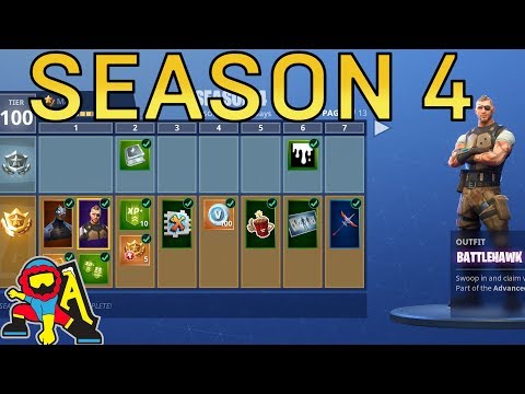 Fortnite Season 4 | ALL BATTLE PASS SEASON 4 SKINS, BACK BLING, EMOTES AND SPRAYS!