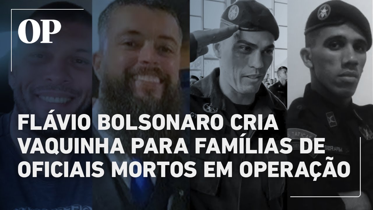 Flávio Bolsonaro cria vaquinha e arrecada R$ 400 mil a famílias de policiais mortos em megaoperação