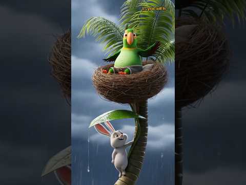 The Parrot and the Rabbit 😭 Heart Touching Moral Story #ai #baby #ytshorts #rabbit