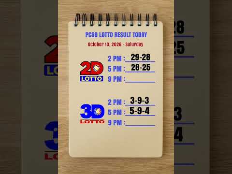 Lotto Result Today 5pm Draw October 10, 2026 PCSO #lotto #lottoresulttoday #5pmlottoresult