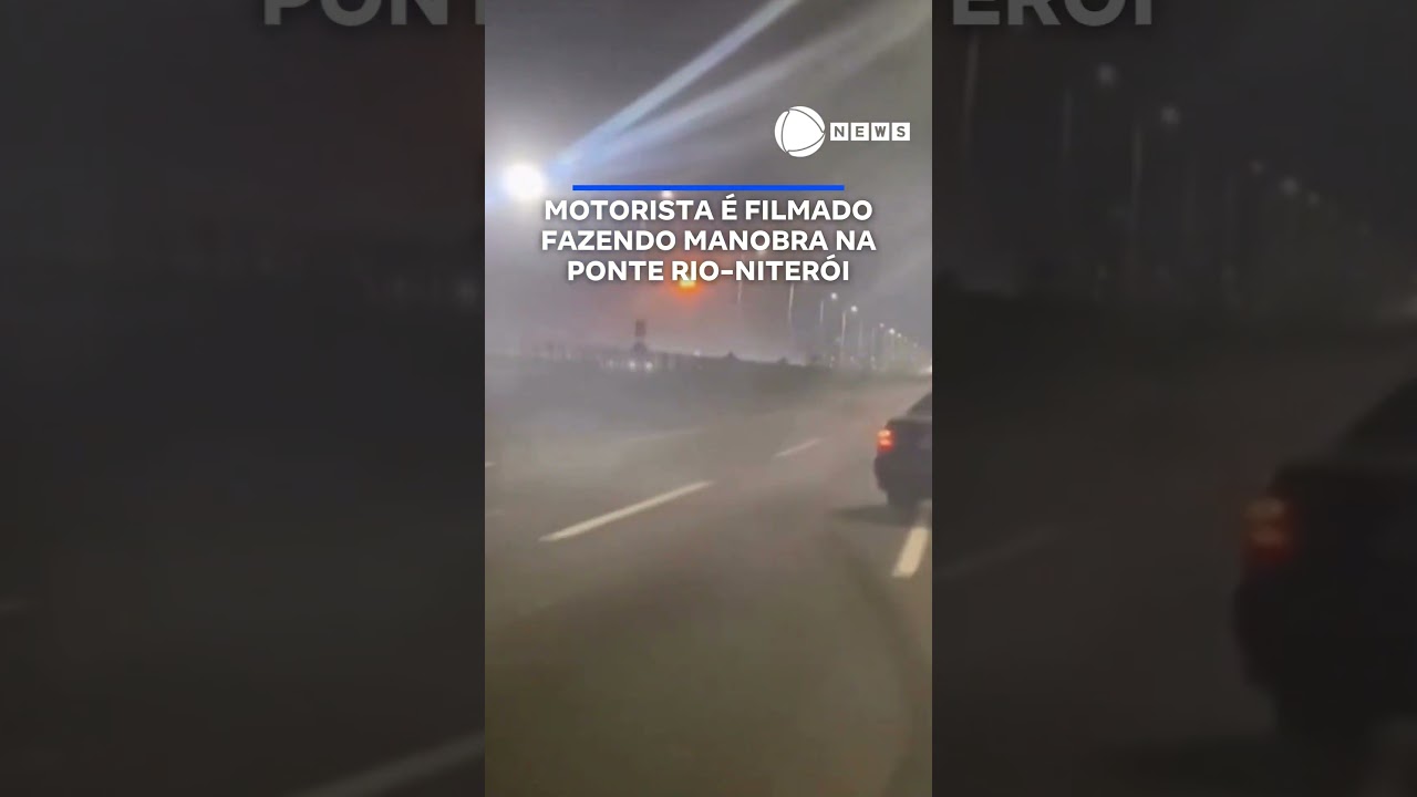 Vídeo motorista é filmado fazendo manobra perigosa na Ponte Rio Niterói 📲 RecordNews